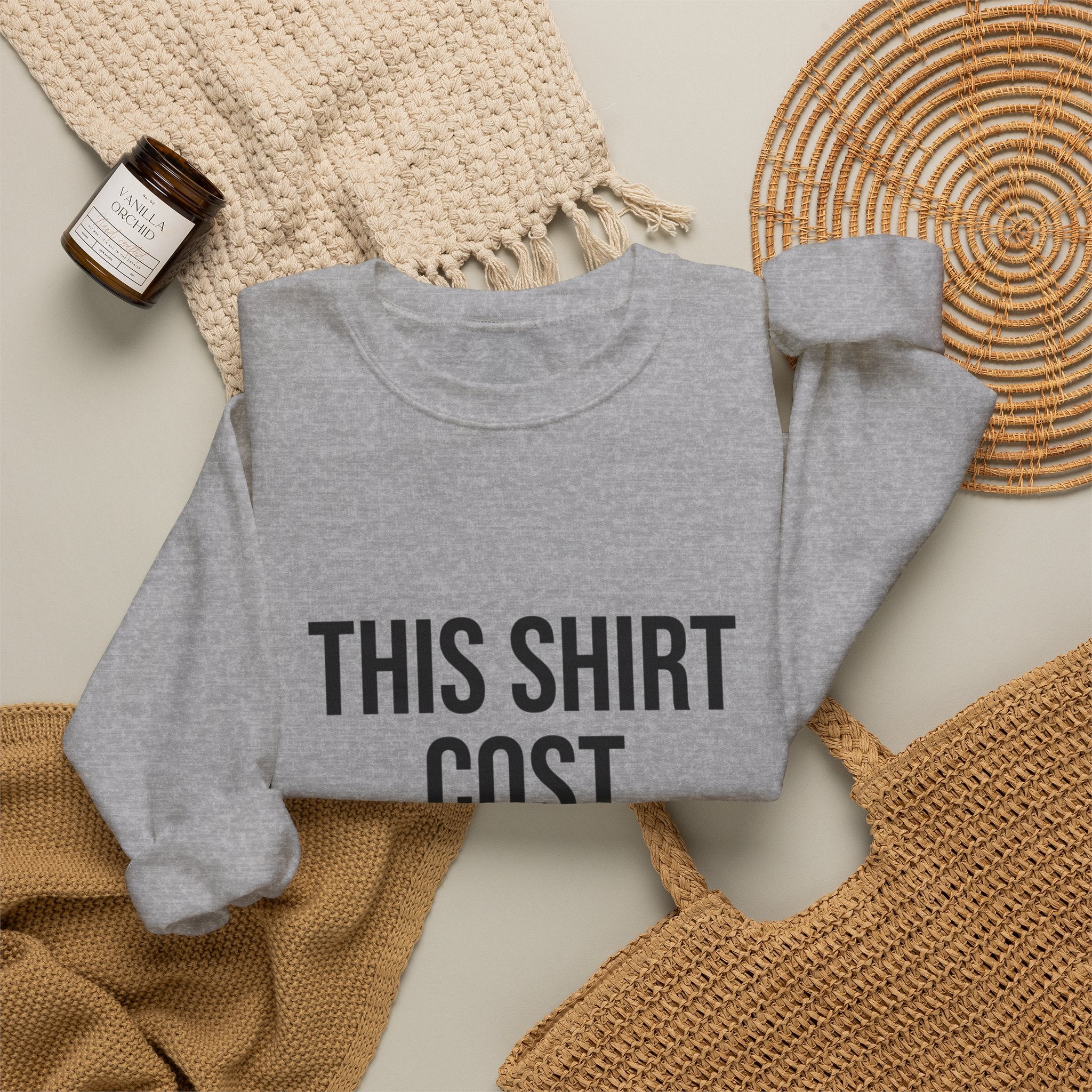 This Shirt Cost 10,000 Sweatshirt | ironic meme flex, streetwear satire