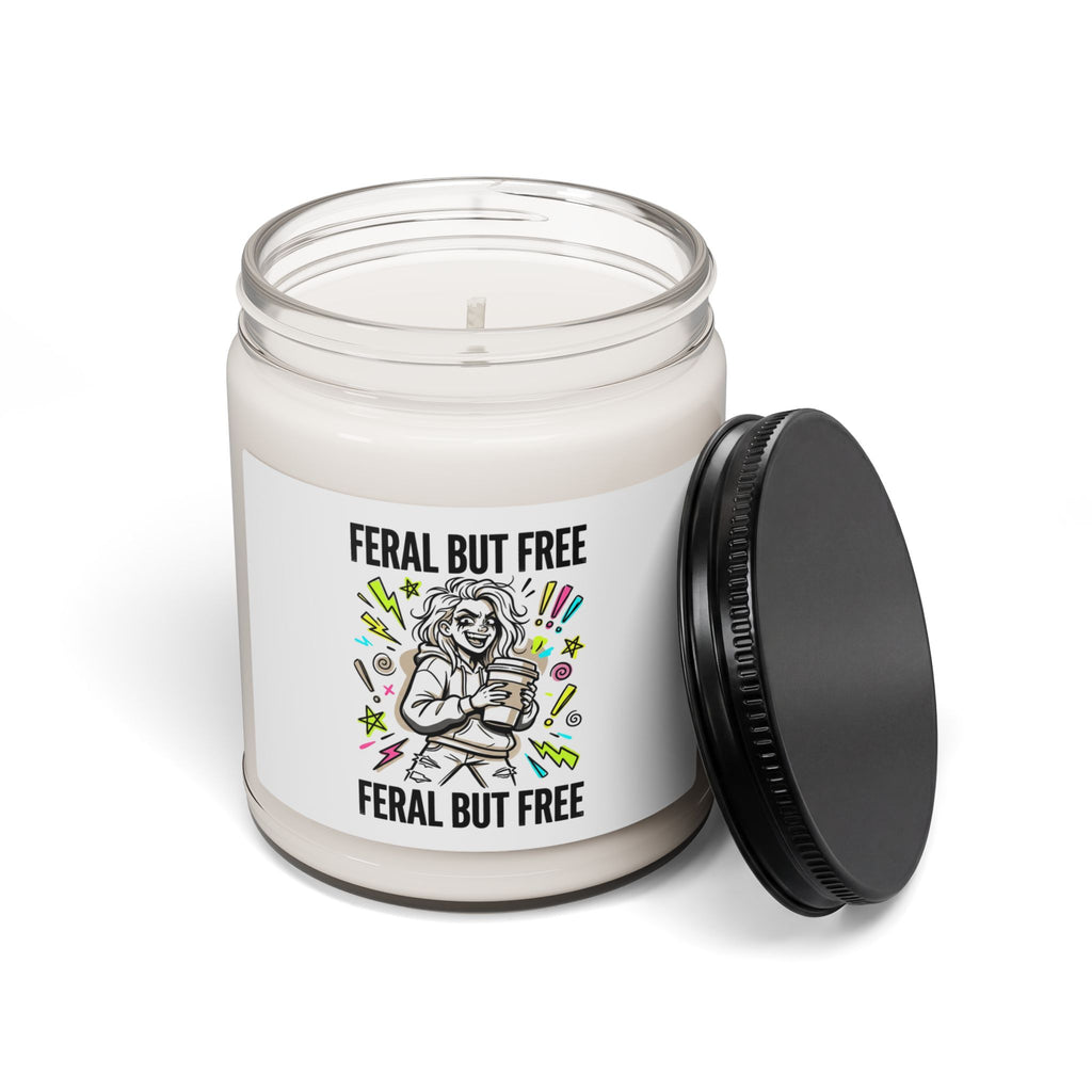 Feral But Free Candle | Scented Soy Candle, 9oz, Quirky Millennial Burnout