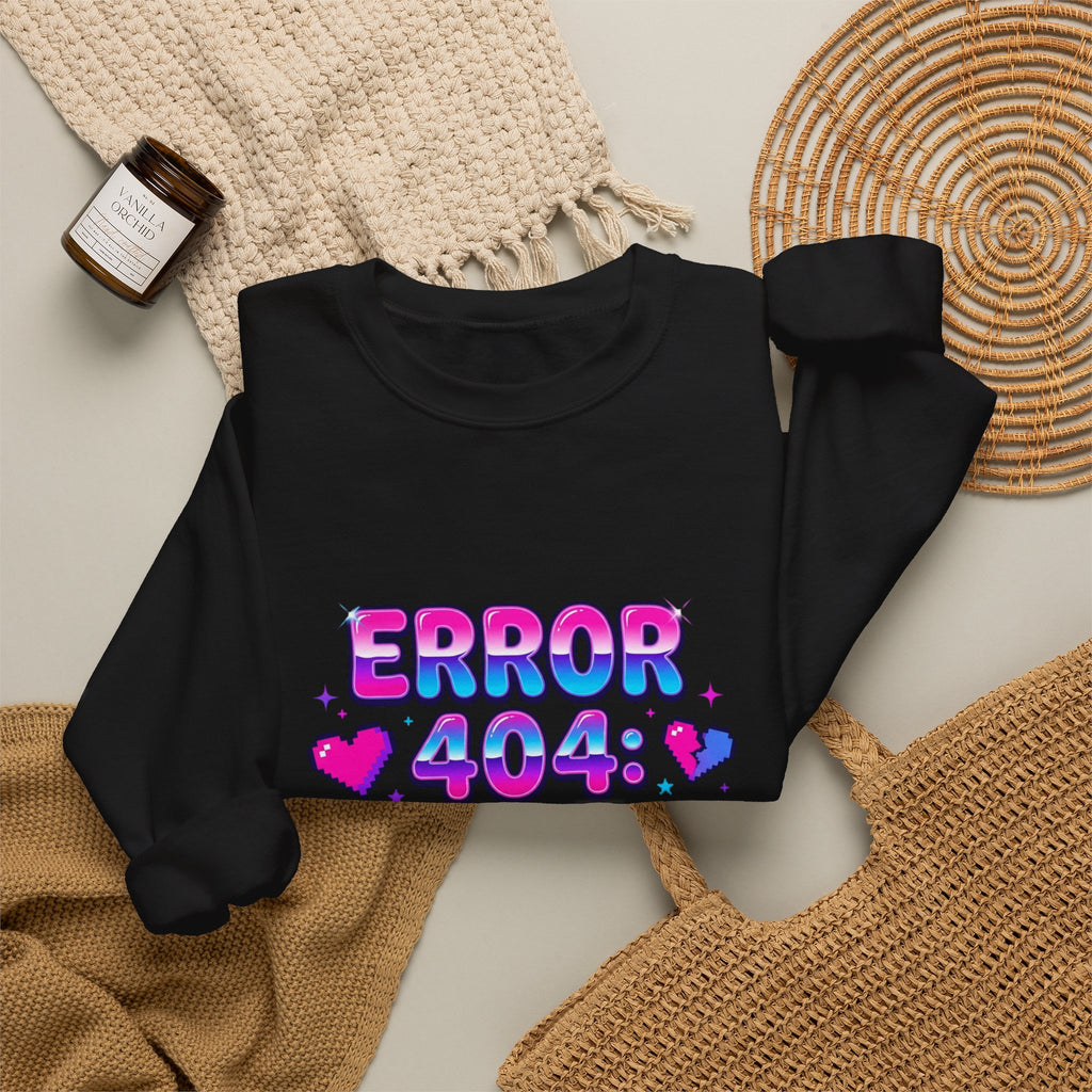 Error 404 Feelings Not Found Sweatshirt | Y2K slogan, bubblegum glitter style