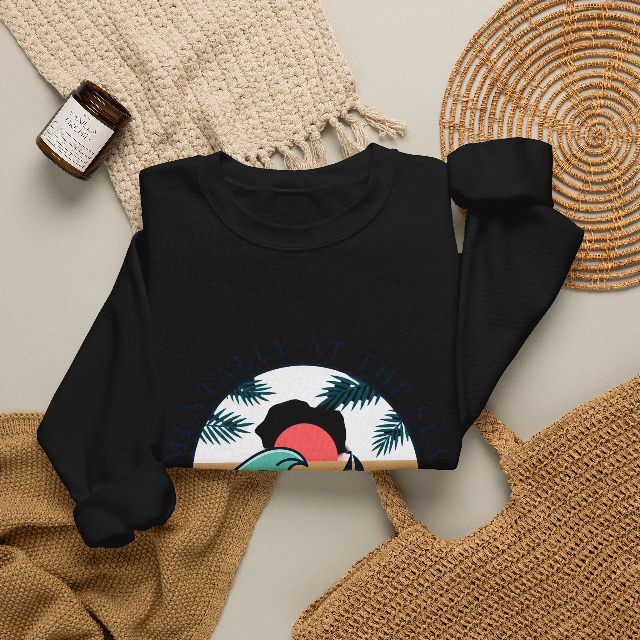 Mentally at the Sea Crewneck Sweatshirt | coastal aesthetic, sea breeze