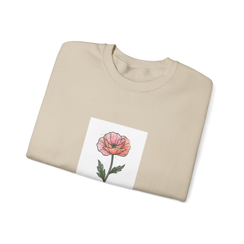 Birth Month Flower Crewneck, Personalized Botanical Watercolor Sweatshirt | Custom Name