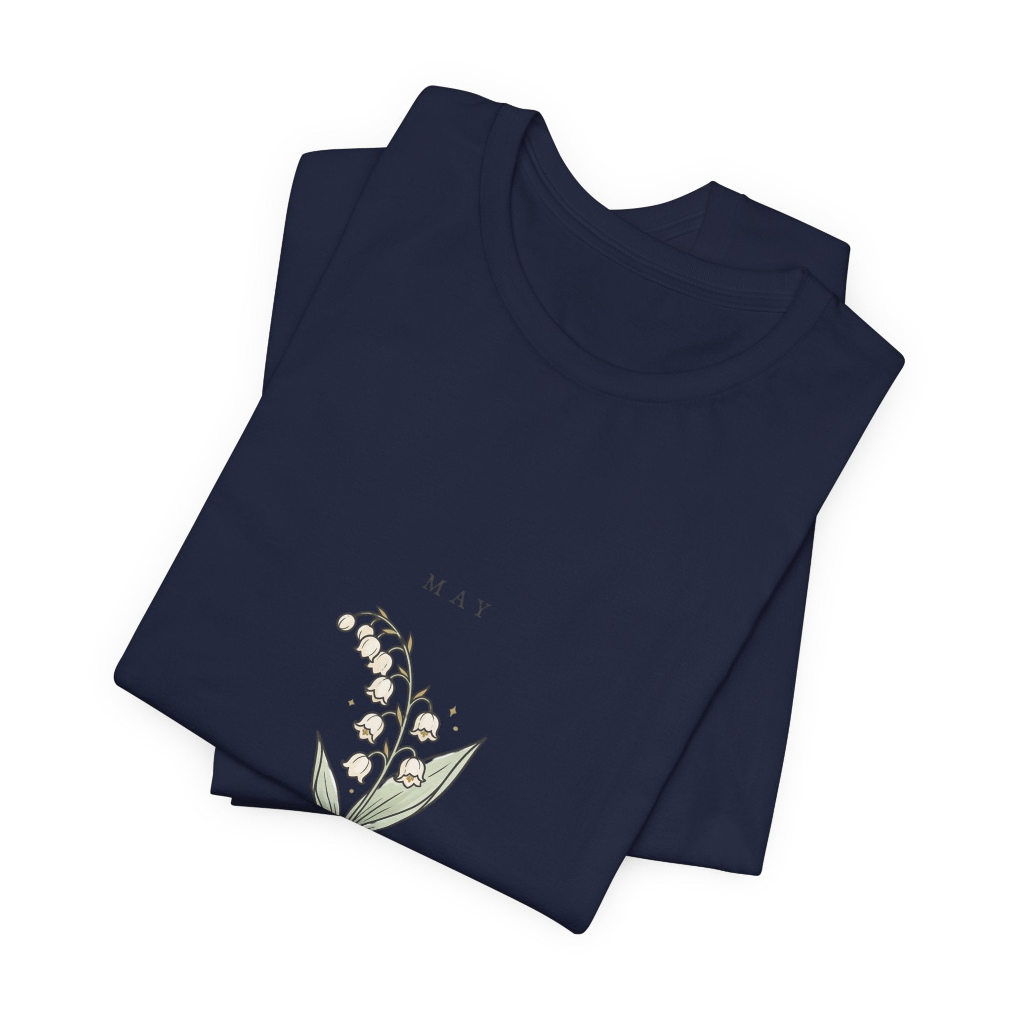 Lily of the Valley Birth Month Flower Tee | Botanical Line Art, Personalized