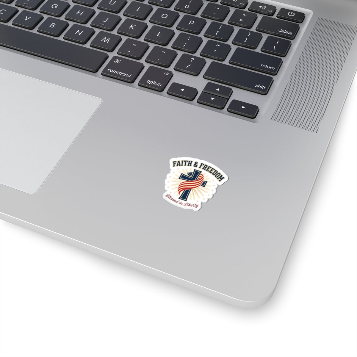 Faith & Freedom Cross Sticker | Patriotic, Faith-Based 4th of July