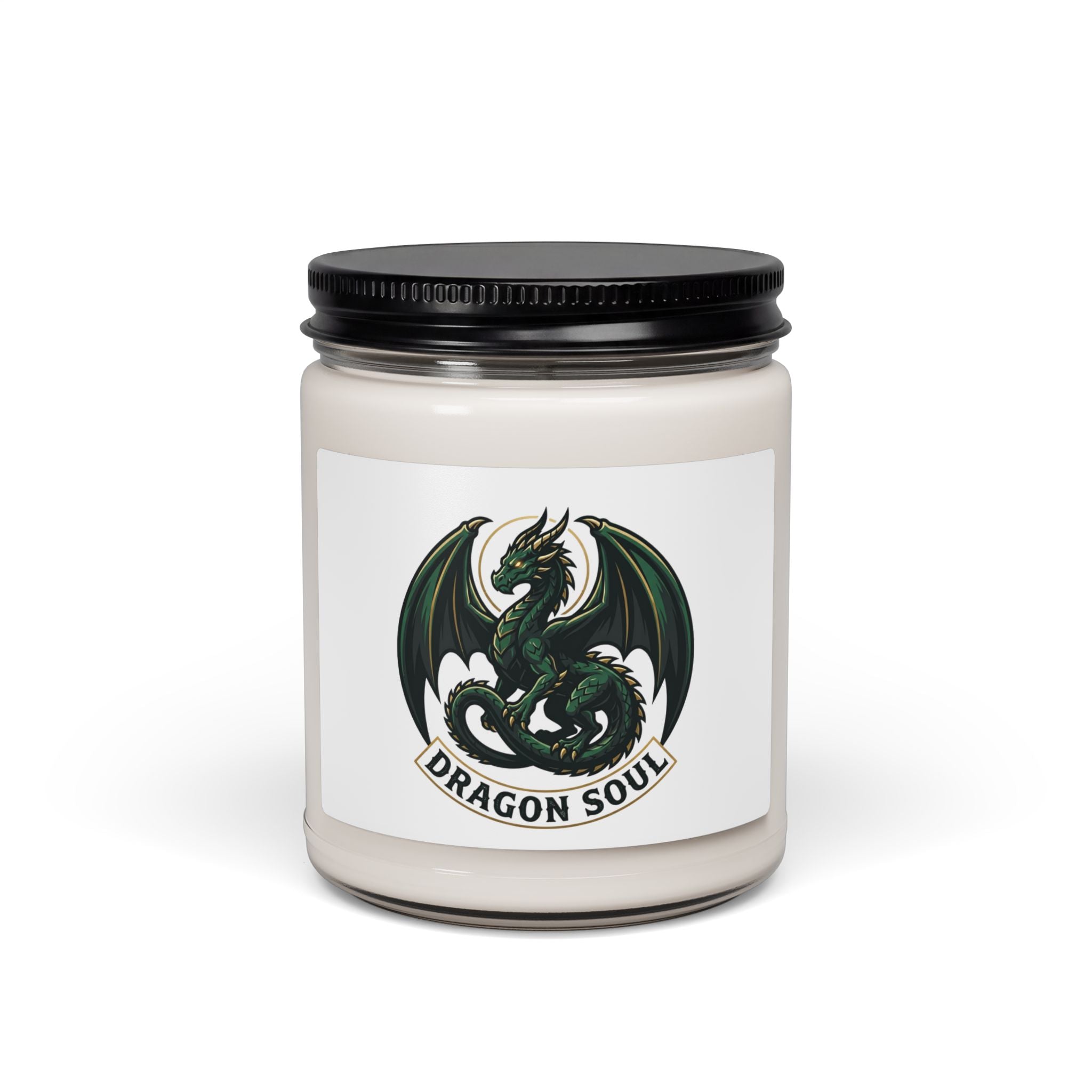 Dragon Soul Candle, fantasy art dragon, mythical creature, tattoo style