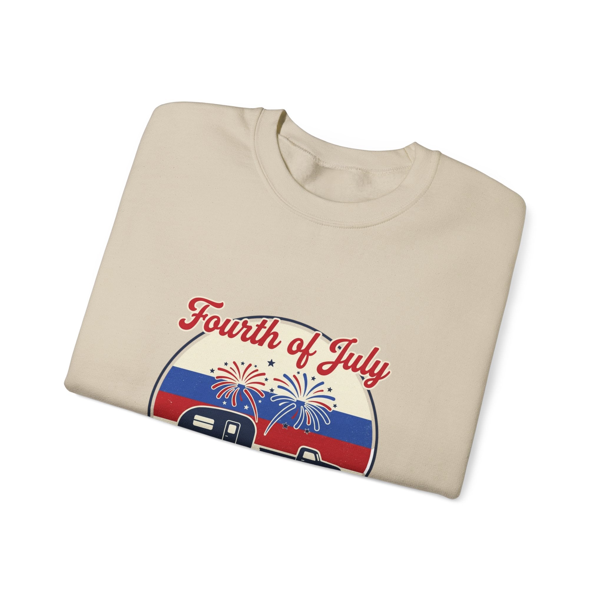 Fourth of July RV Road Trip Sweatshirt | vintage USA, red white blue