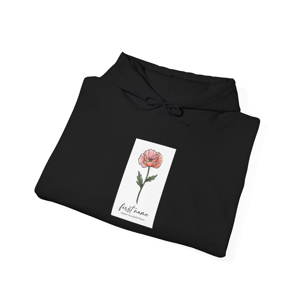 Birth Month Flower Hoodie | Personalized Botanical, Watercolor Line Art