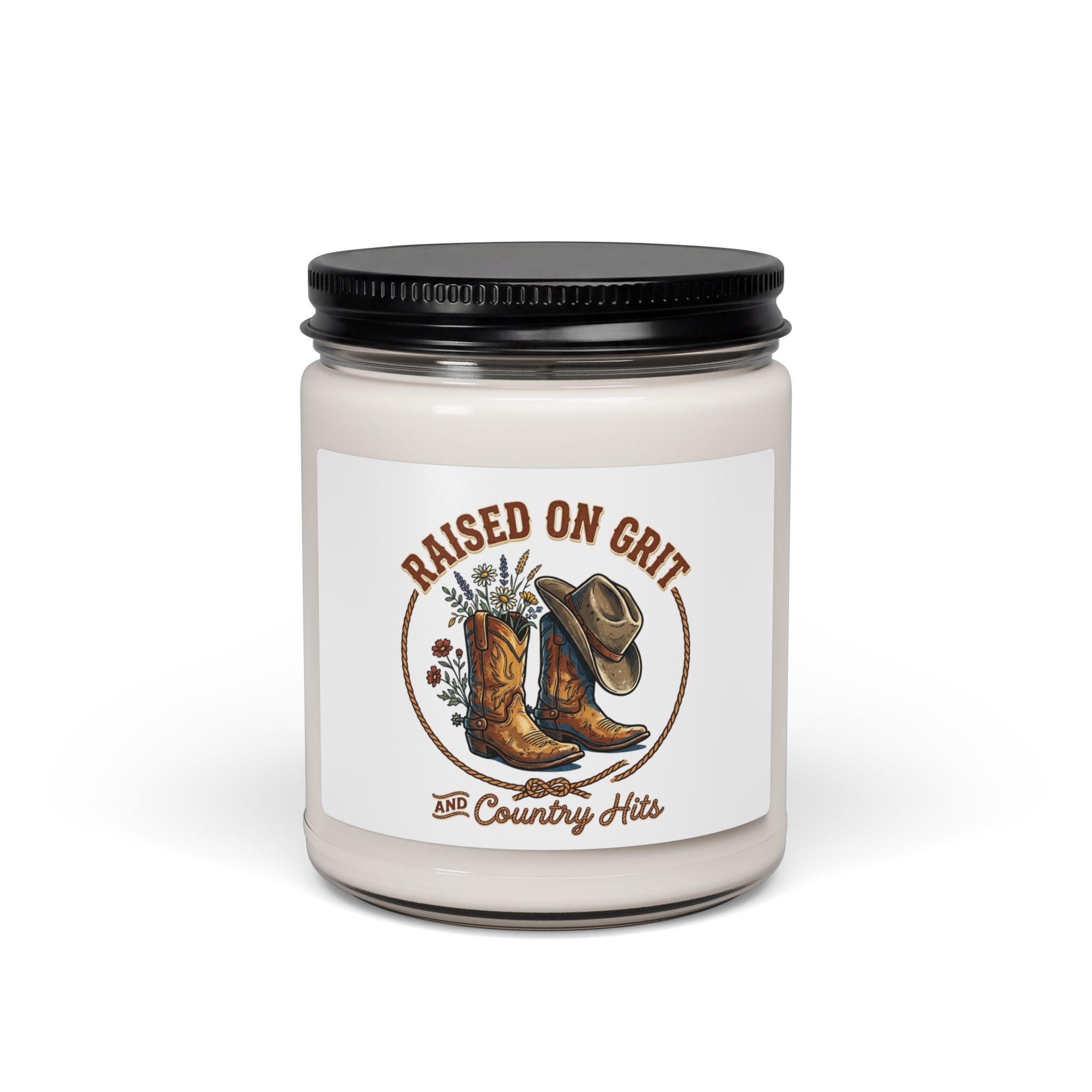 Raised on Grit Soy Candle, Rustic Western Cowgirl Ranch Scented 9oz