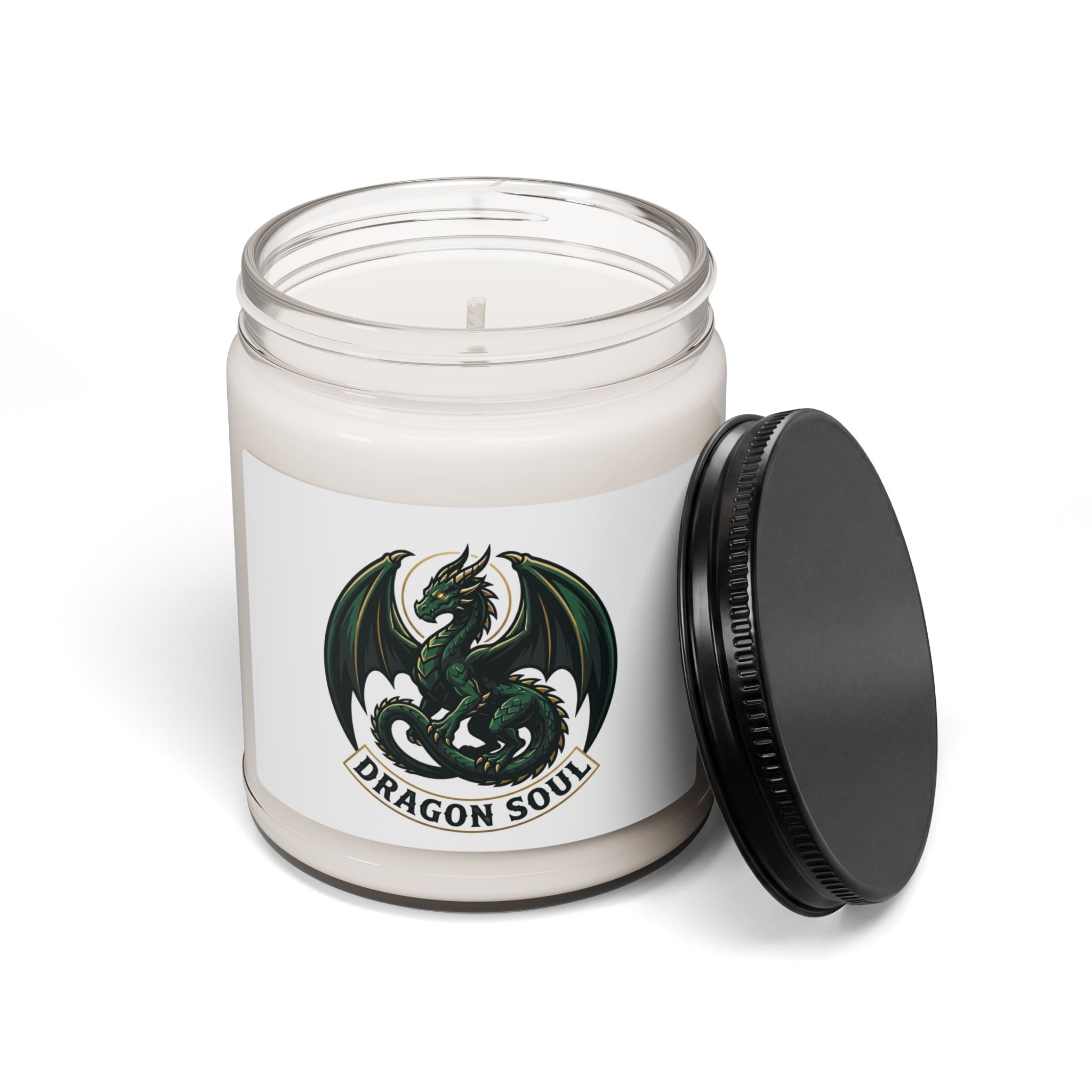 Dragon Soul Candle, fantasy art dragon, mythical creature, tattoo style