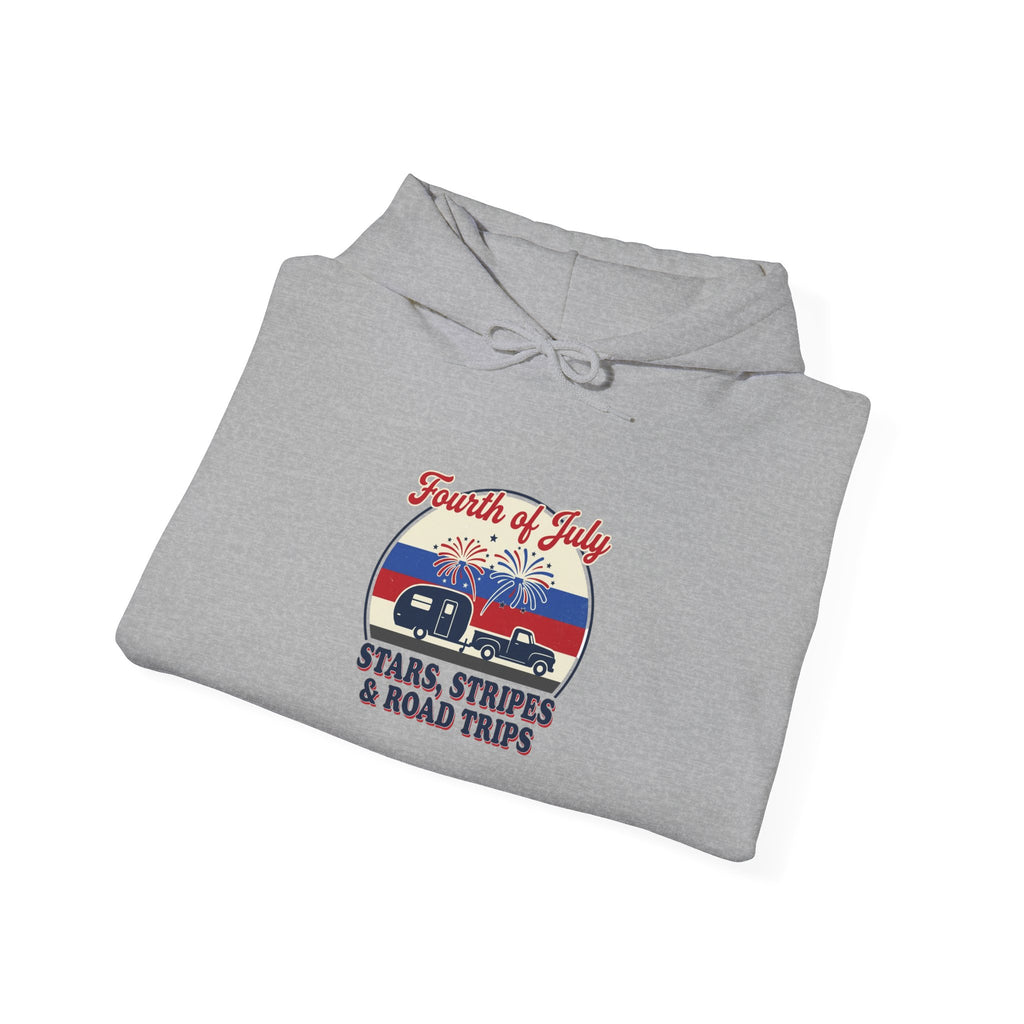 Stars & Road Trips Hoodie | vintage Americana, red white blue
