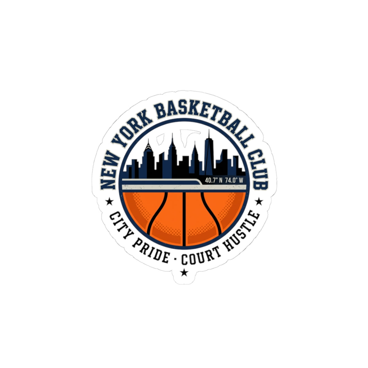 City Basketball Club Kiss-Cut Sticker | Varsity, Collegiate Streetwear