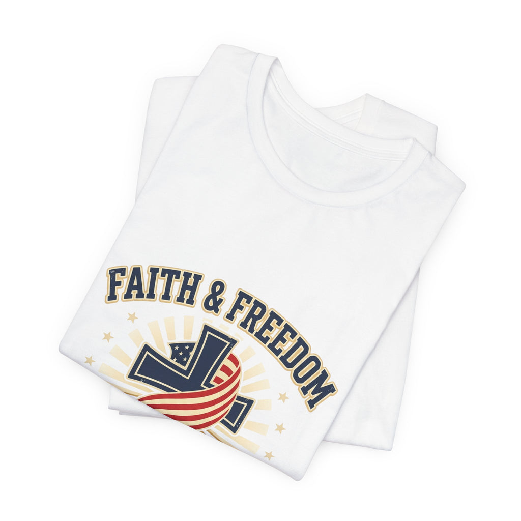 Faith & Freedom Cross Tee | patriotic, faith-based July 4th vintage Americana