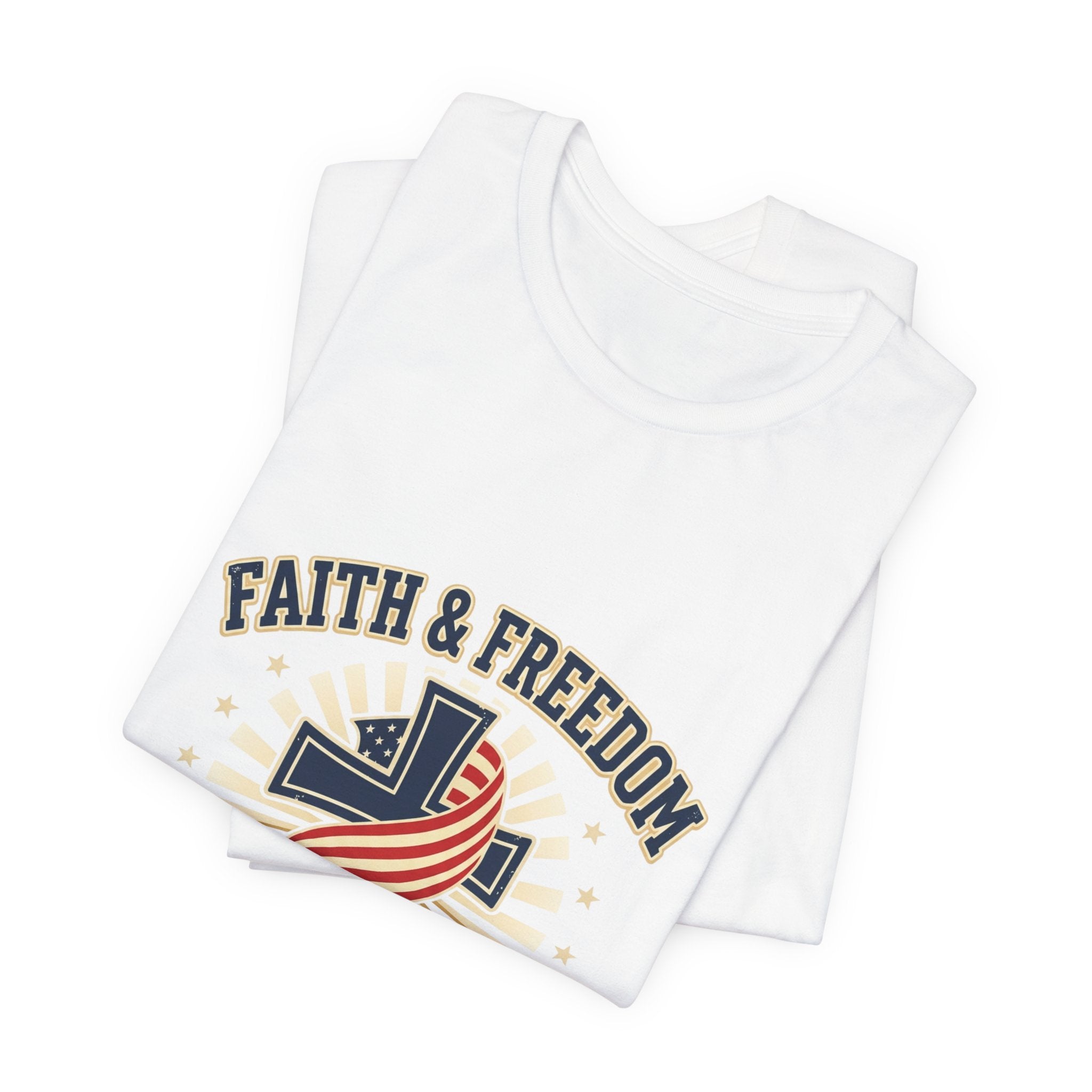 Faith & Freedom Cross Tee | patriotic, faith-based July 4th vintage Americana