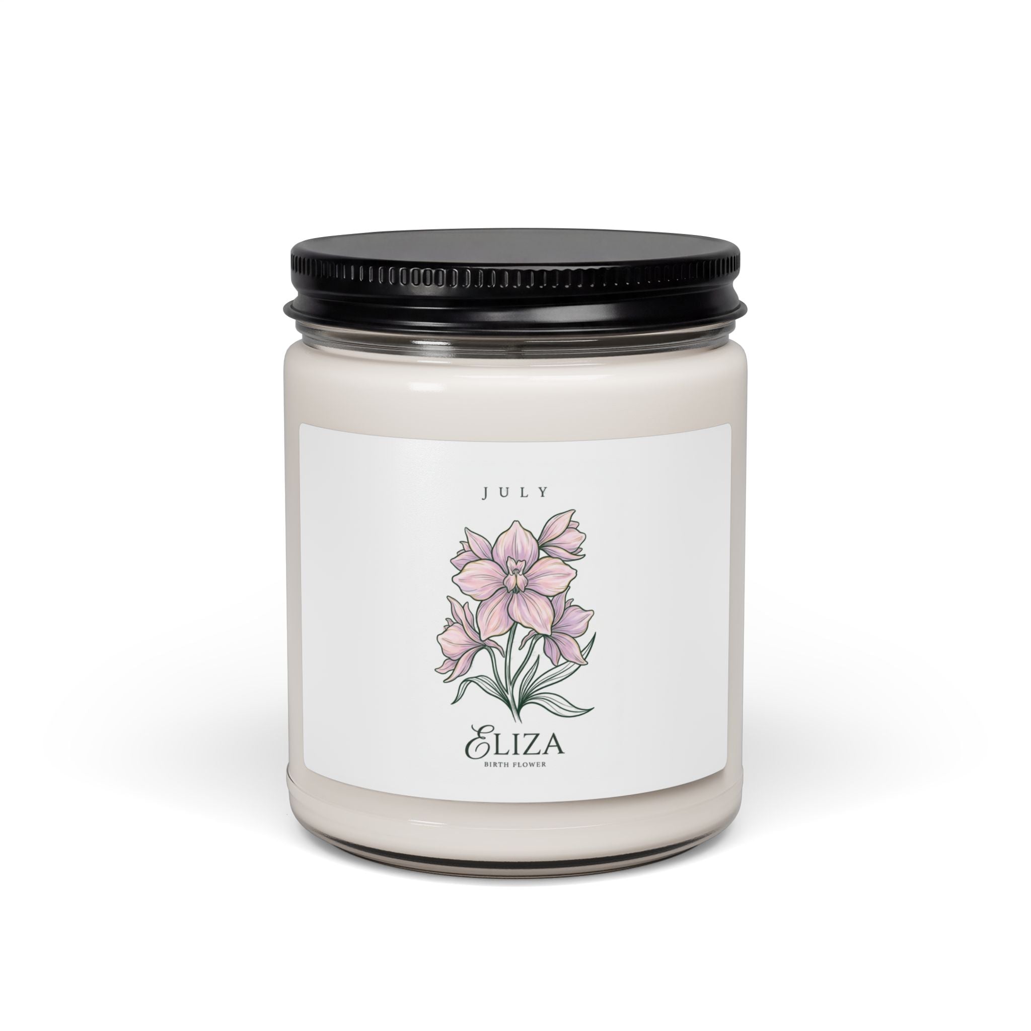 July Birth Flower Soy Candle | Botanical, Personalized