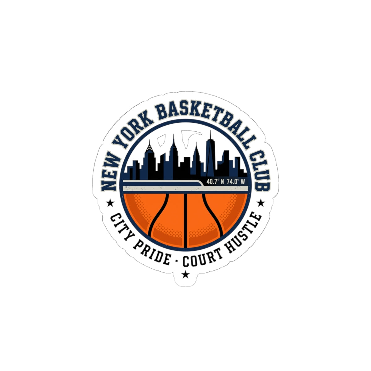 City Basketball Club Kiss-Cut Sticker | Varsity, Collegiate Streetwear