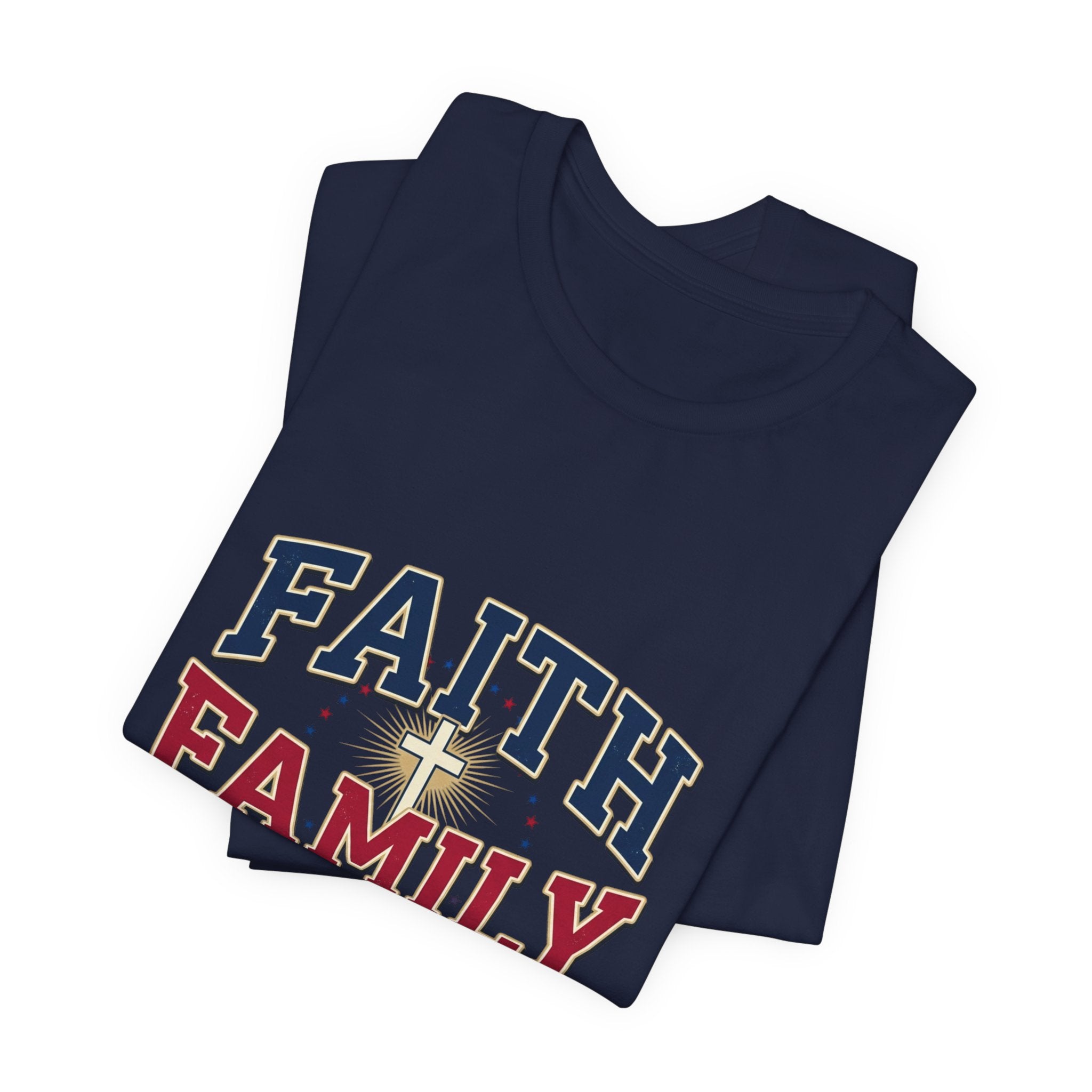 Faith Family Freedom Tee | Faith-based Patriotic July 4th, Vintage Americana