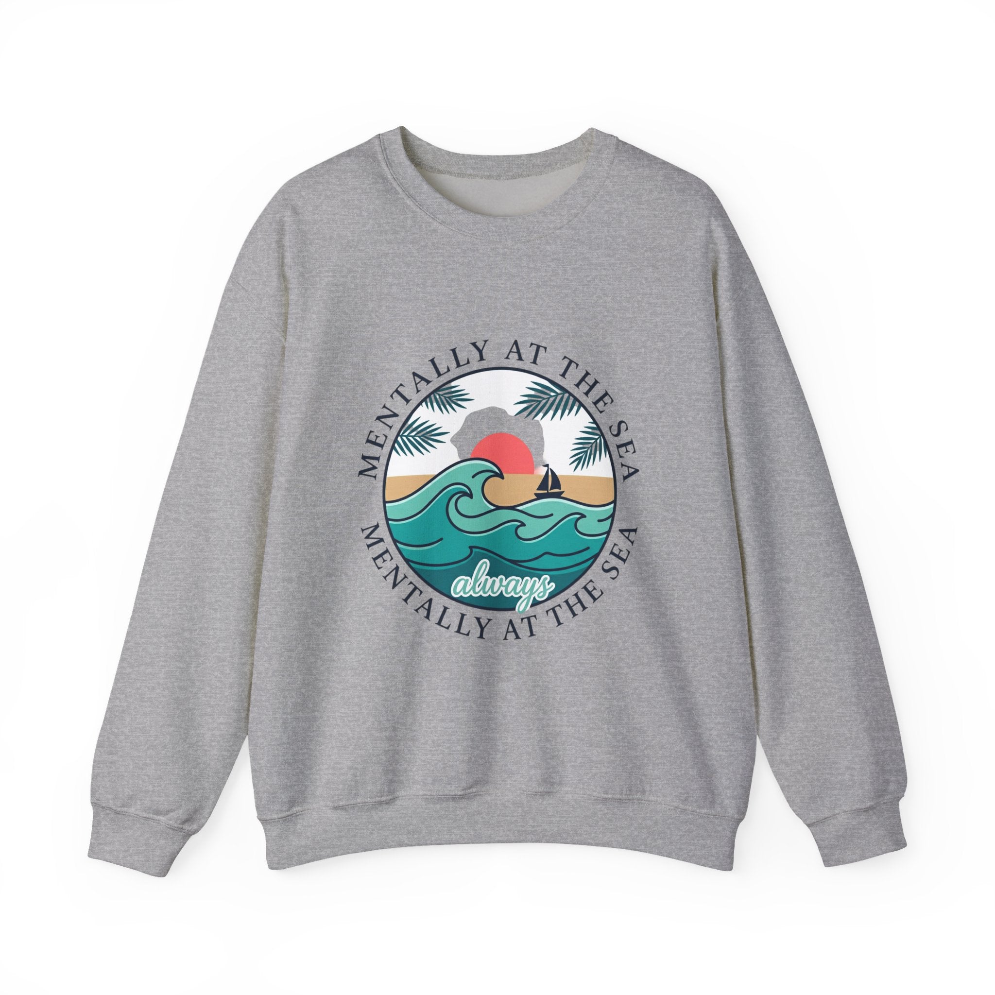 Mentally at the Sea Crewneck Sweatshirt | coastal aesthetic, sea breeze