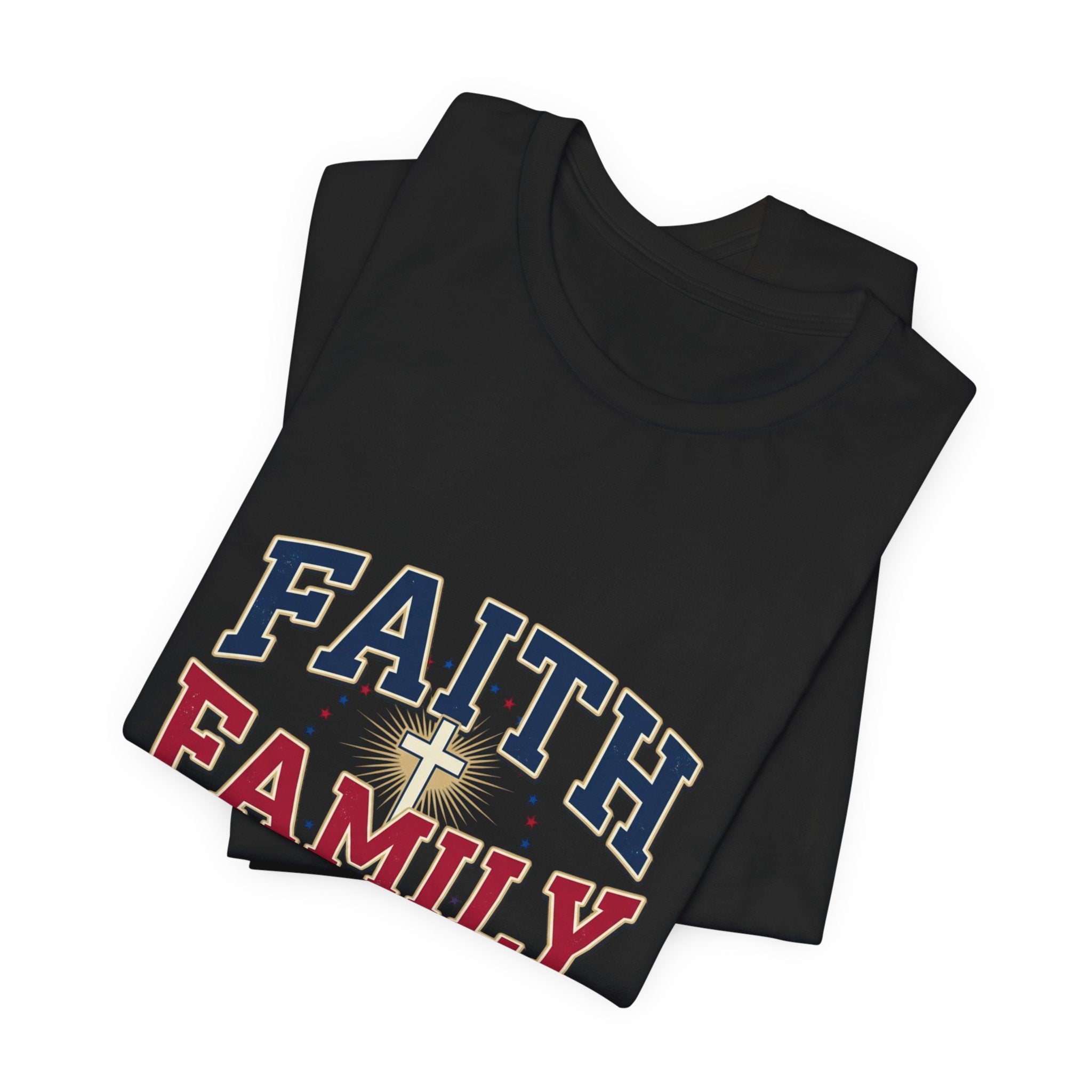 Faith Family Freedom Tee | Faith-based Patriotic July 4th, Vintage Americana