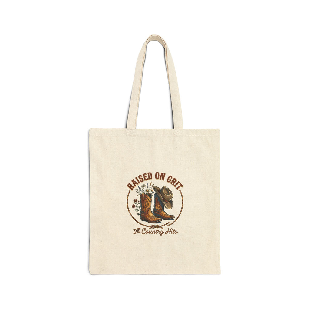 Raised on Grit Tote | Western Cowgirl Rustic Prairie beachy ranch vibe