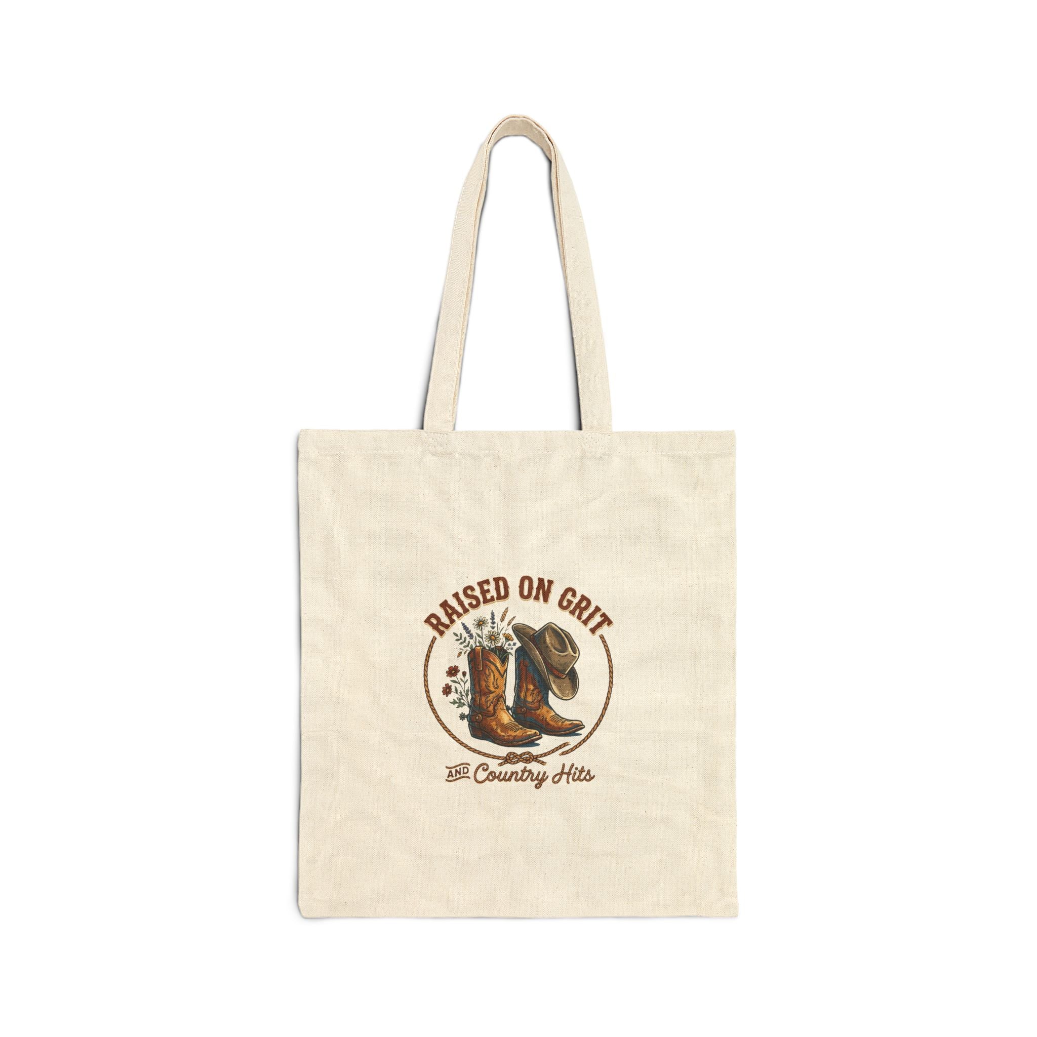 Raised on Grit Tote | Western Cowgirl Rustic Prairie beachy ranch vibe