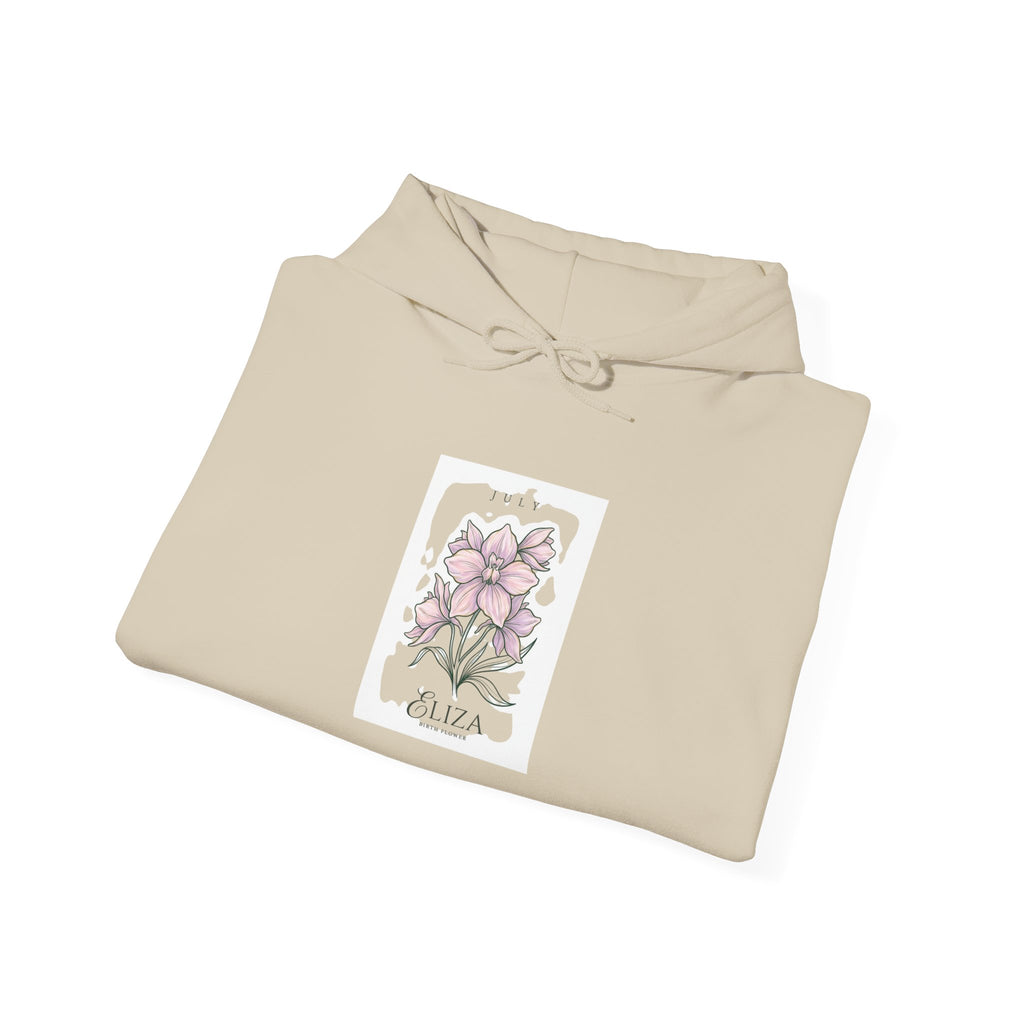 April Birth Flower Hoodie | botanical watercolor, personalized name