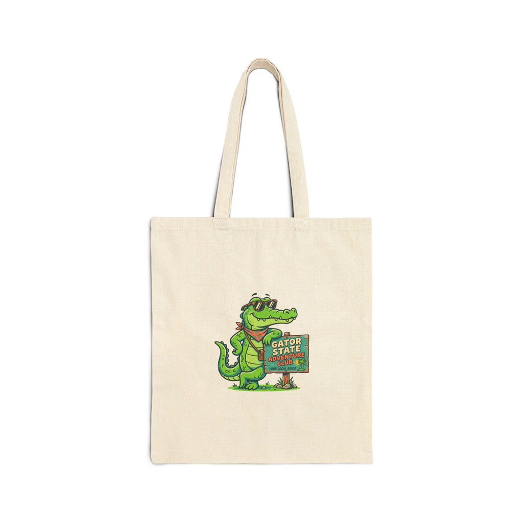 Gator State Gator Pun Tote | swamp life, lake day cotton canvas tote